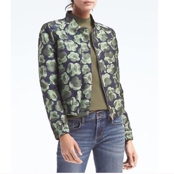 HP Banana Republic Floral Jacquard BomberJacket - Picture 2 of 8